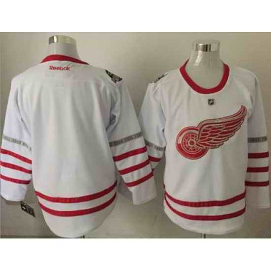 Red Wings Blank White Centennial Classic Stitched NHL Jersey